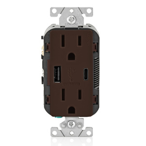 BAC15-B DECO TYP AC USB 15A 18W BRN