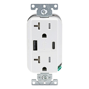 AC2X3-W DECO TYP AC USB 20A 27W WHT