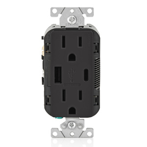 BAC15-E DECO TYP AC USB 15A 18W BLK
