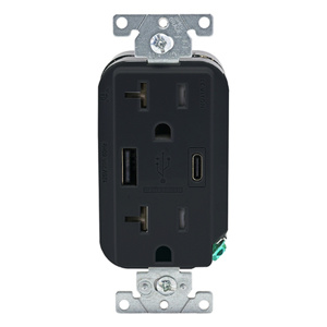 AC2X3-E DECO TYP AC USB 20A 27W BLK