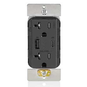 AC2P6-E DECO TYP AC USB 20A 60W BLK
