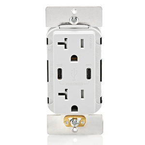 CC2P6-W DECO TYP CC USB 20A 60W WHT