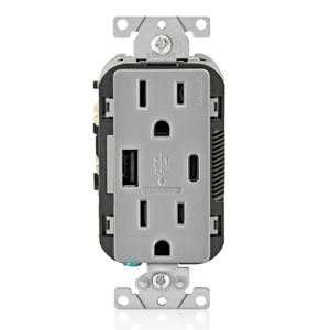 BAC15-GY DECO TYP AC USB 15A 18W GRY