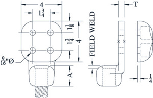 WFCHV-49-4B WELD TERM CBL TO FLAT