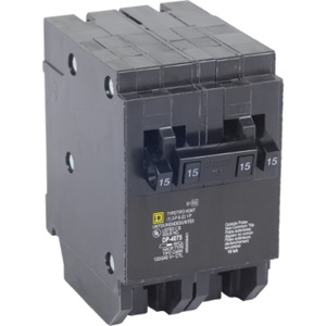 Square D Homeline™ HOM Series Quadplex Molded Case Plug-in Circuit Breakers 1 Pole/2 Pole 120/240 VAC 2 x 20 A, 1 x 30 A