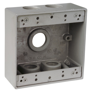 ABB Thomas & Betts Red Dot LT Series Two Gang Weatherproof Outlet Boxes 2 in Metallic 2 Gang 3/4 in