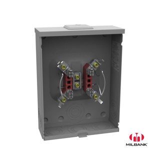 Milbank Horn Bypass Ringless Meter Sockets 200 A 600 VAC OH/UG 4 Jaw 1 Position 1 Phase Triplex Ground Small Closing Plate