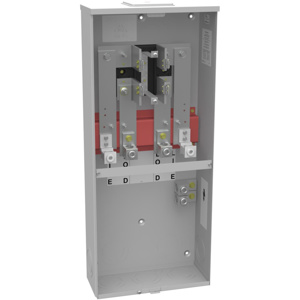 Milbank Link Bypass Ringed Meter Sockets 320 A 600 VAC OH/UG 4 Jaw 1 Position 1 Phase Bonded Neutral Large Closing Plate