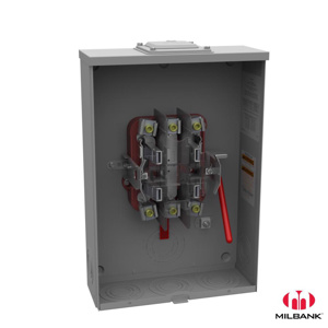 <em class="search-results-highlight">Milbank</em> Lever Bypass Ringless Meter Sockets 200 A 600 VAC OH/UG 4 Jaw 1 Position 1 Phase Ground Lug Large Hub Open Adapt to Small Closing Plate