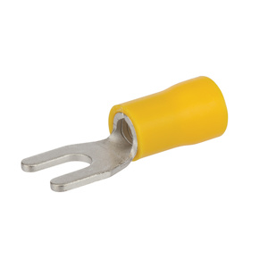 NSI Industries Insulated Fork Terminals 12 - 10 AWG Butted Seam Barrel Vinyl Yellow