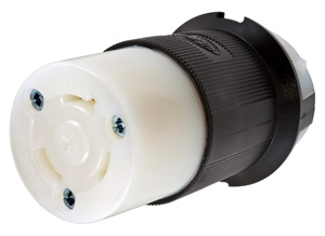 Hubbell Wiring Straight Locking Connectors 30 A 480 V 2P3W L8-30R Insulated Twist-Lock® Insulgrip® Dry Location