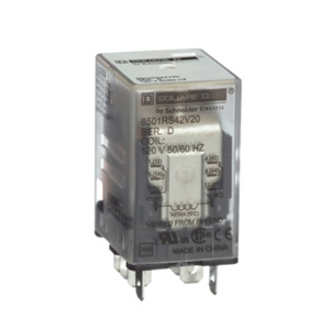Square D 8501R Harmony™ Miniature Plug-in Ice Cube Relays 24 VDC Square Base 8 Blade 15 A DPDT
