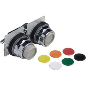 Square D Harmony™ 9001KR Dual Operator Push Button Heads 30 mm Black/Blue/Green/Orange/Red/White/Yellow Metallic