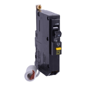 Square D QOB™ GFEP Molded Case Bolt-on Circuit Breakers 30 A 120 VAC 10 kAIC 1 Pole 1 Phase