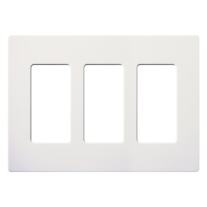 Lutron Standard Decorator Wallplates 3 Gang White Plastic Snap-on