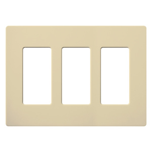 Lutron Standard Decorator Wallplates 3 Gang Ivory Plastic Snap-on