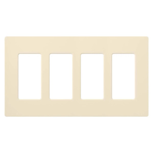 Lutron Standard Decorator Wallplates 4 Gang Almond Plastic Surface