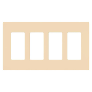 Lutron Standard Decorator Wallplates 4 Gang Ivory Plastic Surface