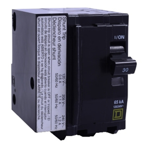 Square D QO™ Shunt-trip Molded Case Plug-in Circuit Breakers 15 A 120/240 VAC 10 kAIC 2 Pole 1 Phase
