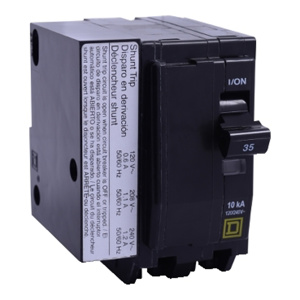 Square D QO™ Shunt-trip Molded Case Plug-in Circuit Breakers 50 A 120/240 VAC 10 kAIC 2 Pole 1 Phase