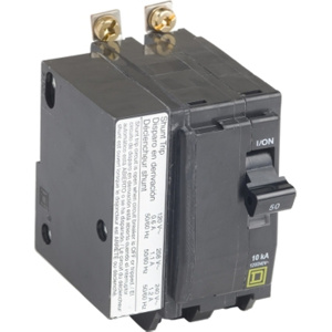 Square D QOB Series Shunt-trip Molded Case Bolt-on Circuit Breakers 50 A 120/240 VAC 10 kAIC 2 Pole 1 Phase