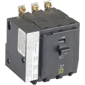 Square D QOB Series Shunt-trip Molded Case Bolt-on Circuit Breakers 60 A 120/240 VAC 10 kAIC 3 Pole 3 Phase