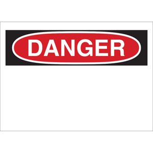 Brady B-836 Blank with Header Safety Signs 7 x 10 in Danger Aluminum Black/Red on White