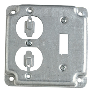 ABB Thomas & Betts RS1 Series Square Box Surface Covers 1 Toggle Switch/1 Duplex Receptacle Steel