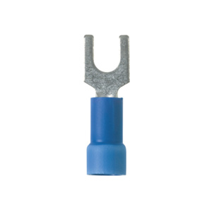 Panduit Insulated Loose Piece Fork Terminals 16 - 14 AWG Brazed Seam Expanded Entry Barrel Expanded Vinyl Blue