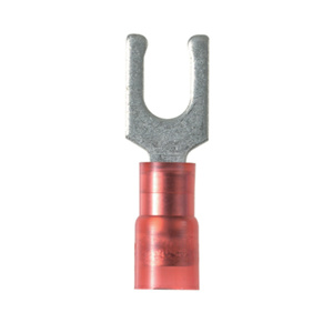 Panduit Insulated Locking Fork Terminals 22 - 18 AWG Butted Seam Grip Sleeve Barrel Nylon Red