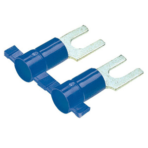 Panduit Insulated Locking Fork Terminals 16 - 14 AWG Butted Seam Funnel Barrel Vinyl Blue