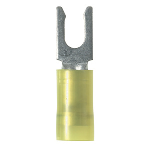 Panduit Insulated Locking Fork Terminals 12 - 10 AWG Butted Seam Grip Sleeve Barrel Nylon Yellow