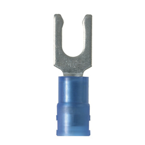 Panduit Insulated Locking Fork Terminals 18 - 14 AWG Butted Seam Grip Sleeve Barrel Nylon Blue