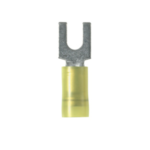 Panduit Insulated Loose Piece Fork Terminals 12 - 10 AWG Butted Seam Funnel Barrel Nylon Yellow