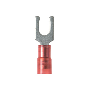 Panduit Insulated Locking Loose Piece Fork Terminals 22 - 18 AWG Butted Seam Funnel Barrel Nylon Red