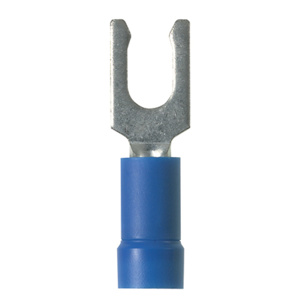 Panduit Insulated Locking Loose Piece Fork Terminals 18 - 14 AWG Brazed Seam Funnel Barrel Vinyl Blue