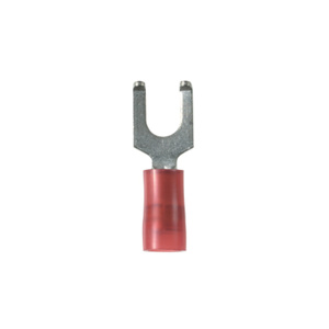Panduit Insulated Flanged Fork Terminals 22 - 16 AWG Brazed Seam Grip Sleeve Barrel Nylon Red