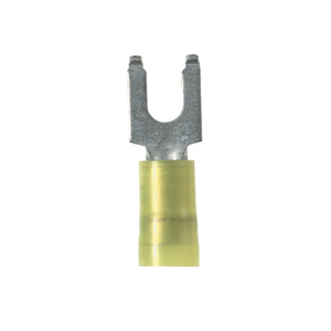 Panduit Insulated Flanged Loose Piece Fork Terminals 12 - 10 AWG Brazed Seam Grip Sleeve Barrel Nylon Yellow