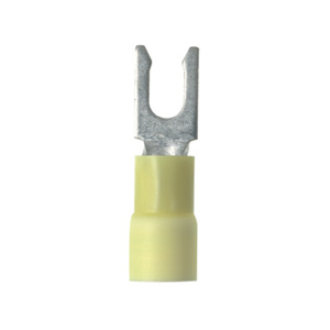 Panduit Insulated Locking Fork Terminals 12 - 10 AWG Brazed Seam Expanded Entry Barrel Vinyl Yellow