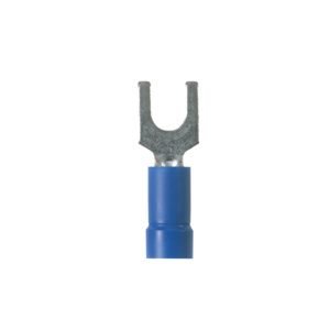 Panduit Insulated Loose Piece Fork Terminals 16 - 14 AWG Brazed Seam Funnel Barrel Vinyl Blue