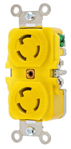 Hubbell Wiring Locking Duplex Receptacles 15 A 125 V 2P3W L5-15R Twist-Lock®