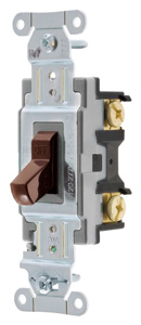 Hubbell Wiring SPST Toggle Light Switches 20 A 120/277 V CSB120 No Illumination Brown