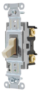 Hubbell Wiring SPST Toggle Light Switches 20 A 120/277 V CSB120 No Illumination Ivory