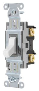 Hubbell Wiring 4-Way, DPDT Toggle Light Switches 20 A 120/277 V CSB420 No Illumination White