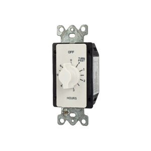 NSI Industries A Series Timer Switch Springwound Hold Feature 20/10/10 A White