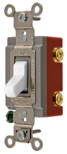Hubbell Wiring SPST Toggle Light Switches 20 A 120/277 V HBL® Extra Heavy Duty HBL1221 White