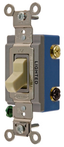 Hubbell Wiring 3-Way, SPDT Toggle Light Switches 15 A 120/277 V HBL® Extra Heavy Duty HBL1203 Ivory