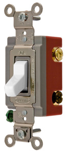 Hubbell Wiring 4-Way, DPDT Toggle Light Switches 20 A 120/277 V HBL® Extra Heavy Duty HBL1224 No Illumination White