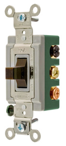 Hubbell Wiring DPDT Toggle Light Switches 30 A 120/277 V HBL® Extra Heavy Duty HBL1388 No Illumination Brown