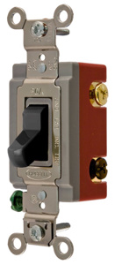 Hubbell Wiring 3-Way, SPDT Toggle Light Switches 20 A 120/277 V HBL® Extra Heavy Duty HBL1223 Black
